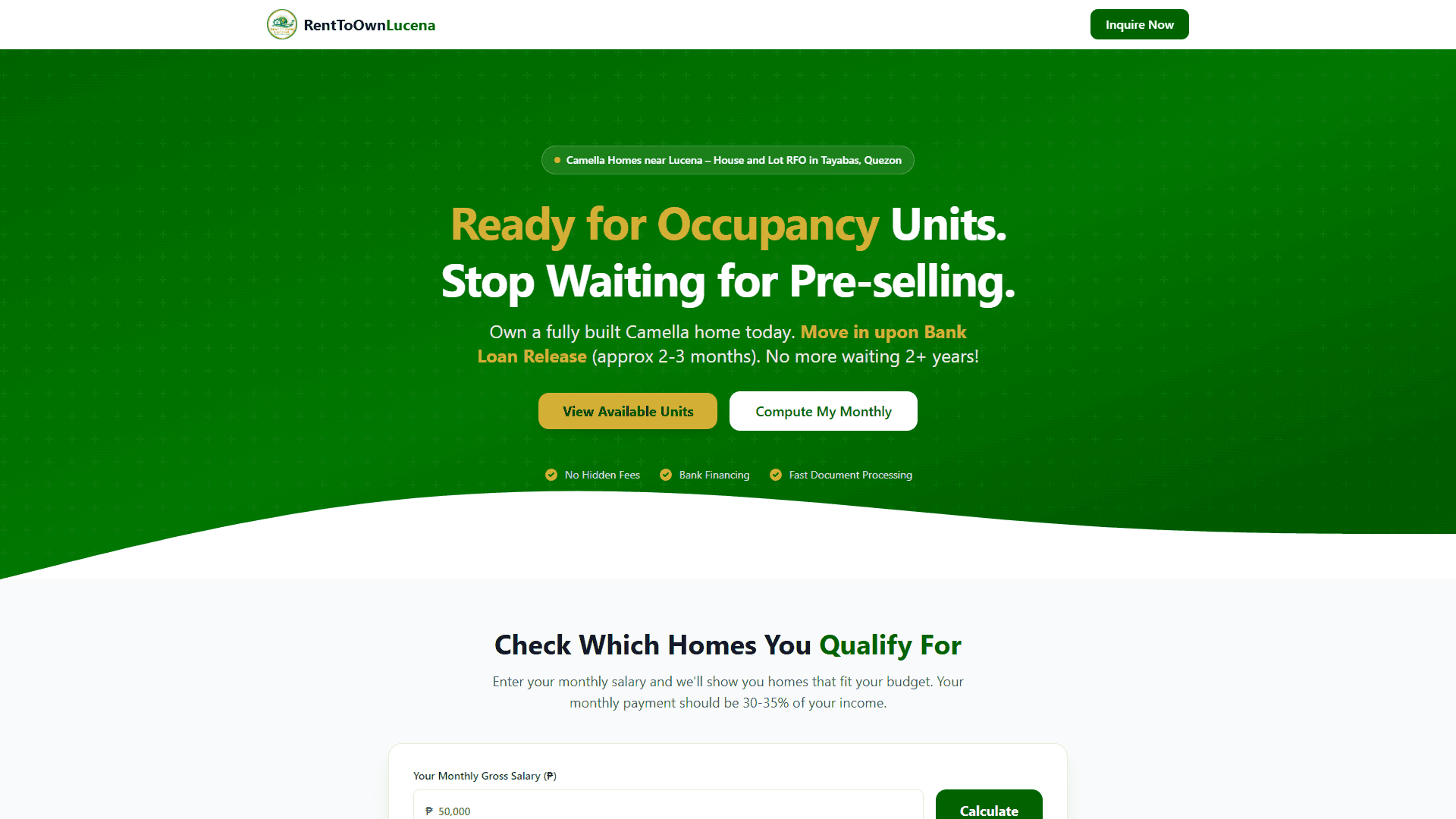 Rent to Own Lucena
